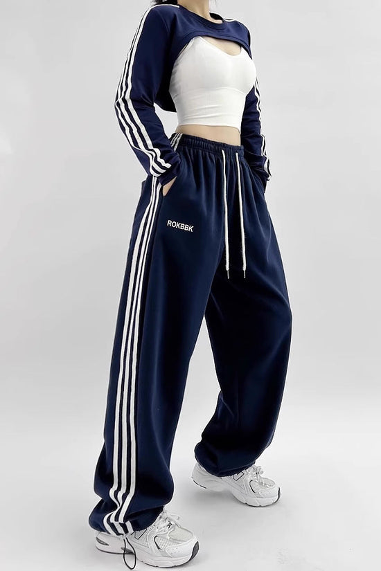 American-style Athletic Wide-leg Sweatpants For Women 