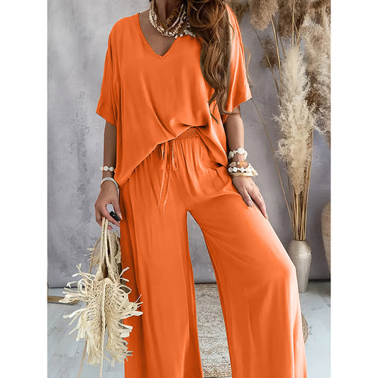 Women’s Lounge Set with Wide Leg Pant CJ