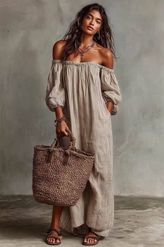 Women's Off-shoulder Long-sleeve Dress 