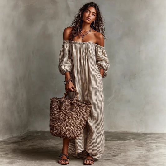 Women's Off-shoulder Long-sleeve Dress 