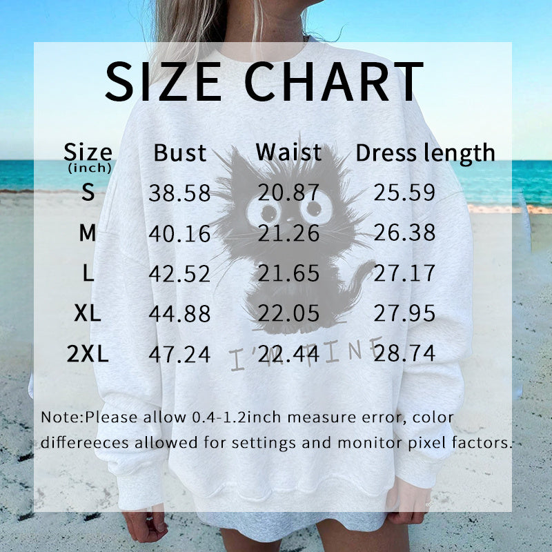 Women's Cute Kitten Graphic Sweatshirt, Fluffy Cat Letter Print Hoodie, Long Sleeve Crewneck Pullover Top CJ US