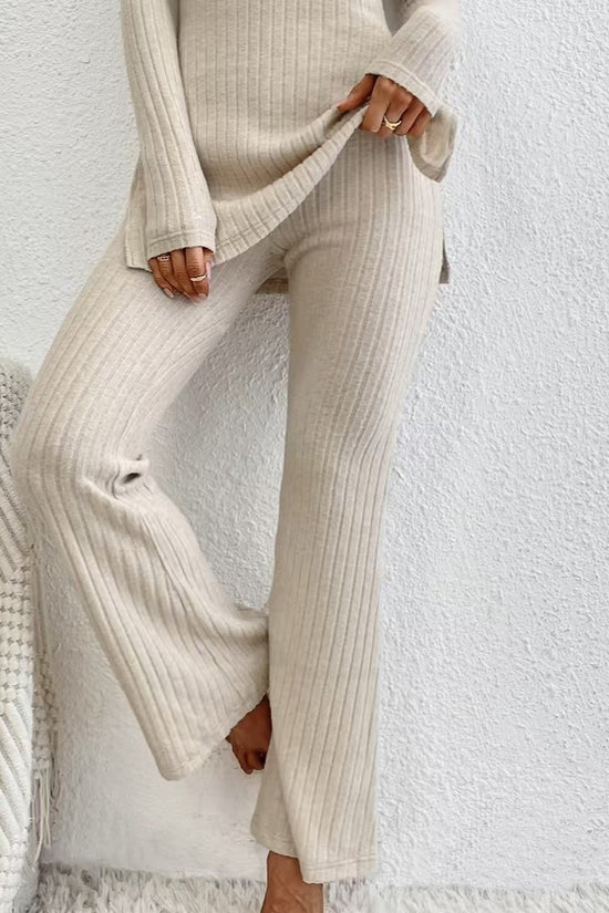 Women’s Ribbed V‑Neck Top & Pants Set CJ US