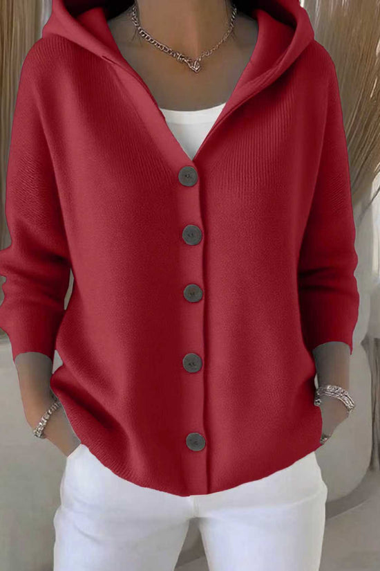 Women’s Button-Down Hoodie Cardigan Sweater Coat 
