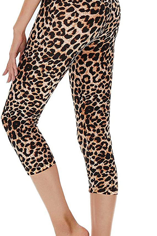 Cropped High-Rise Leggings – USA Flag Print Patriotic Workout Pants 