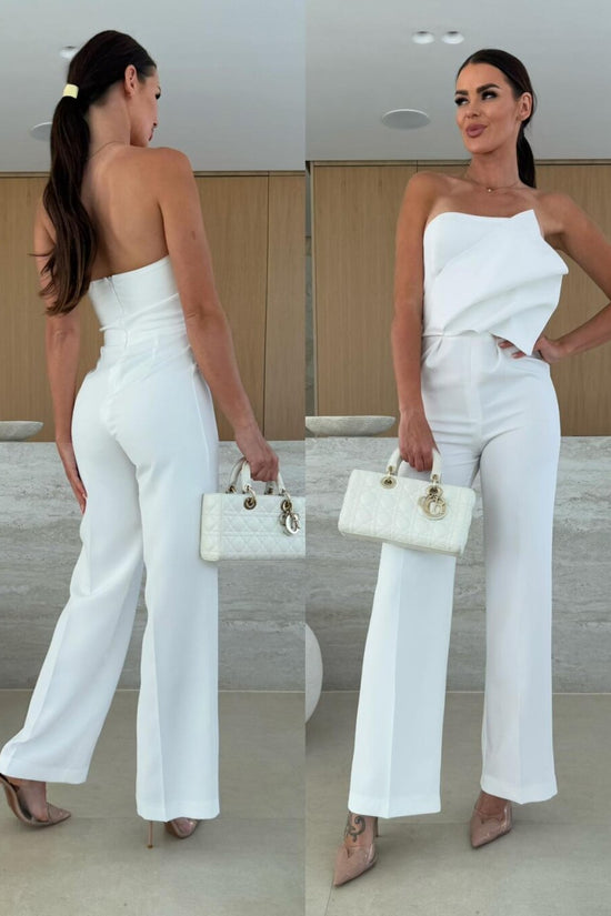 Candy-Colored Bodycon Halterneck Backless High-Waist Wide-Leg Jumpsuit 