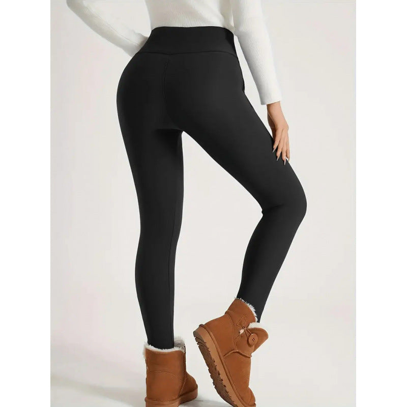 Women's High Waist Warm Fleece Lined Leggings 