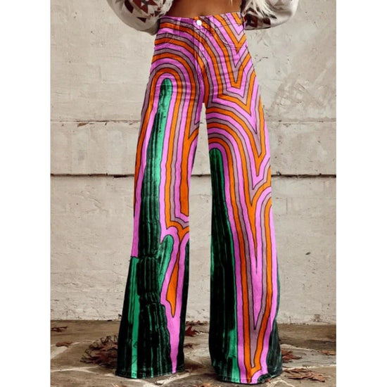 Women's Simple Pants With A Printed Pattern 