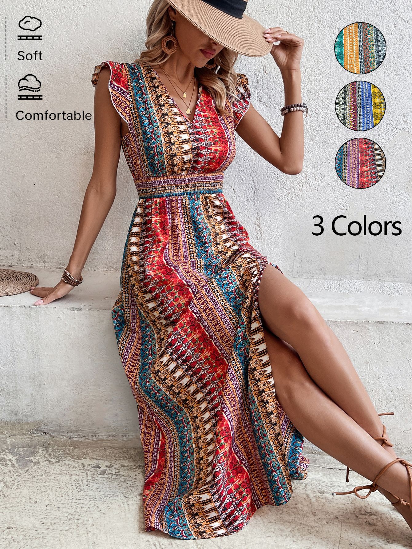 Fashionable Casual Slim-Fit Split Dress For Women 