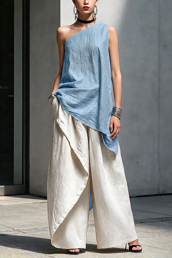 Casual Versatile Fashionable One-shoulder T-shirt 