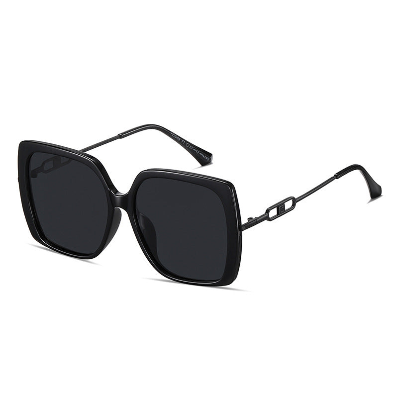 Large Metal Frame Polarized Sunglasses – Oversized Driving Shades