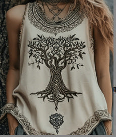 Womens Digital-Print Pleated Crew-Neck Summer Casual Fashion Top 