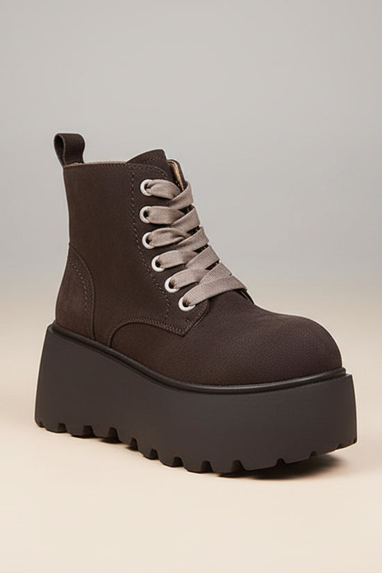 Stylish Chunky-soled Vintage Lace-up Versatile Boots For Women 