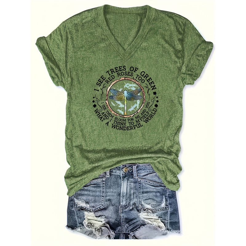Letter Print Short Sleeve T-Shirt Casual Summer Top CJ