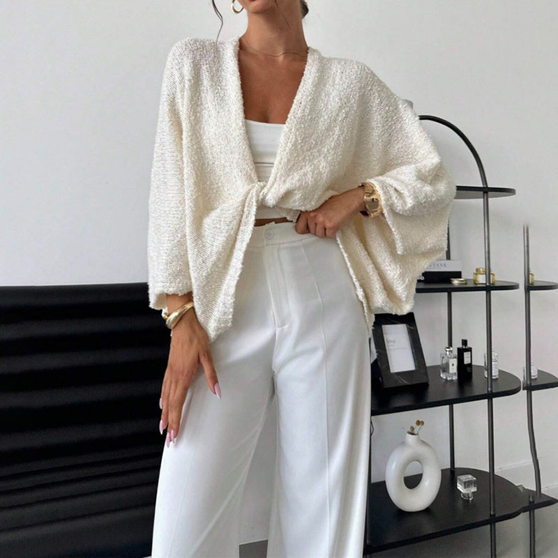 Women’s Criss Cross Knit Sweater – Loose Fit Twisted Pullover Top CJ US