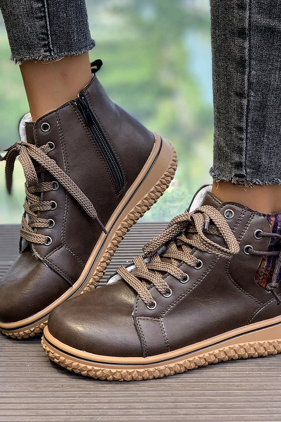 Women's Flat Heel Martin Boots Lace-up Zip Cotton-padded Diversi Fashion™