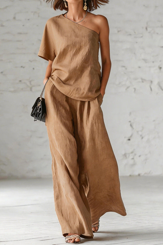 Fashion Top And Wide-leg Pants Casual Set 