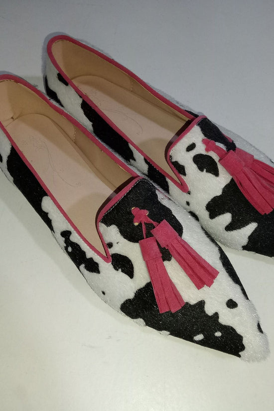 Women's Cows Pattern Tassel Casual Pumps 