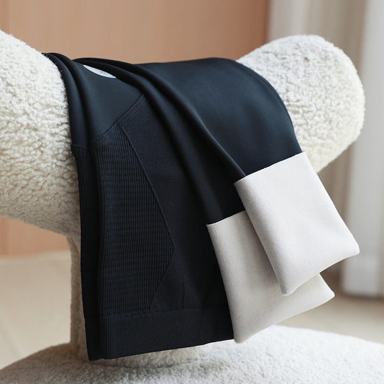 Fleece-lined Belly Support Pregnant Women Leggings Cropped Pants 