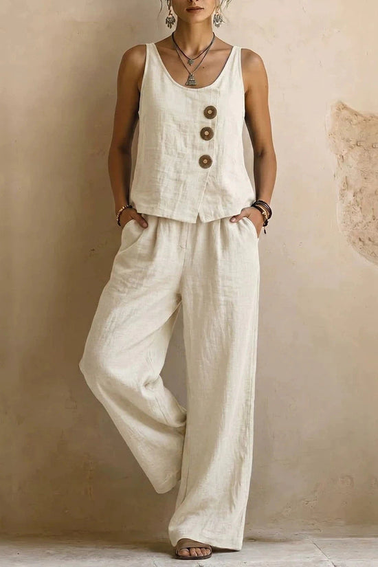 Women's Casual Sleeveless Tank Top And Pants Set 