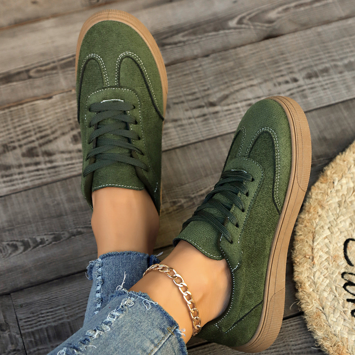Round Toe Elegant Student Casual Lace Up Shoes CJ