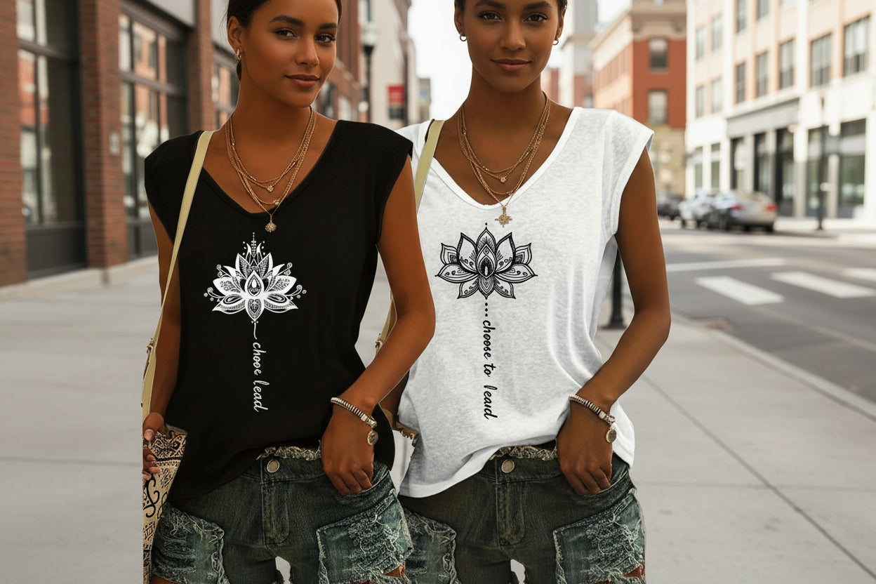 2-Pack Women's V-Neck Sleeveless Tank Tops – Loose Fit Casual Summer Beach Shirts FitiqueFit