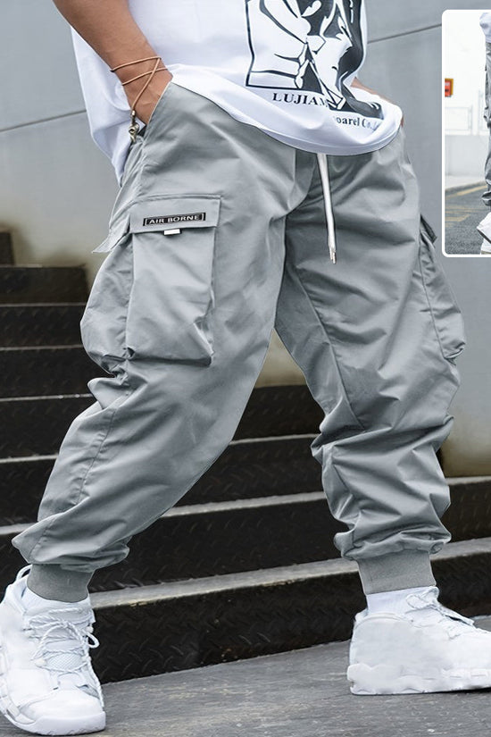 Men’s Multi‑Pocket Drawstring Cargo Pants CJ US