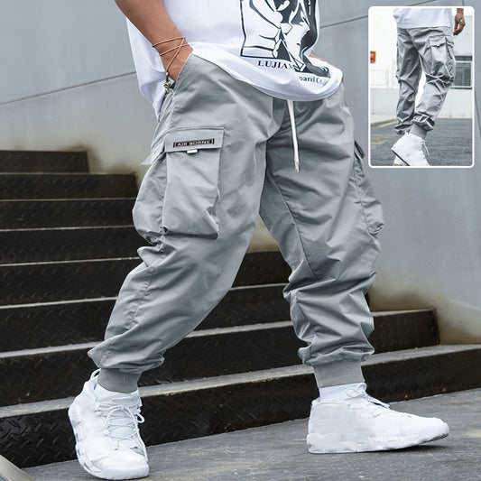 Men’s Multi‑Pocket Drawstring Cargo Pants CJ US