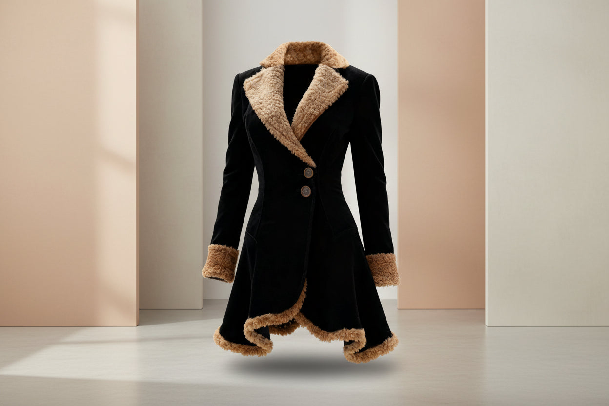 Fleece Jacket  Fur Integrated Thick Coat For Women 