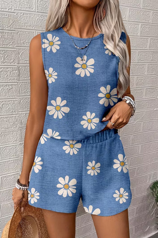 Womens Tank Top And Shorts Two-piece Set 