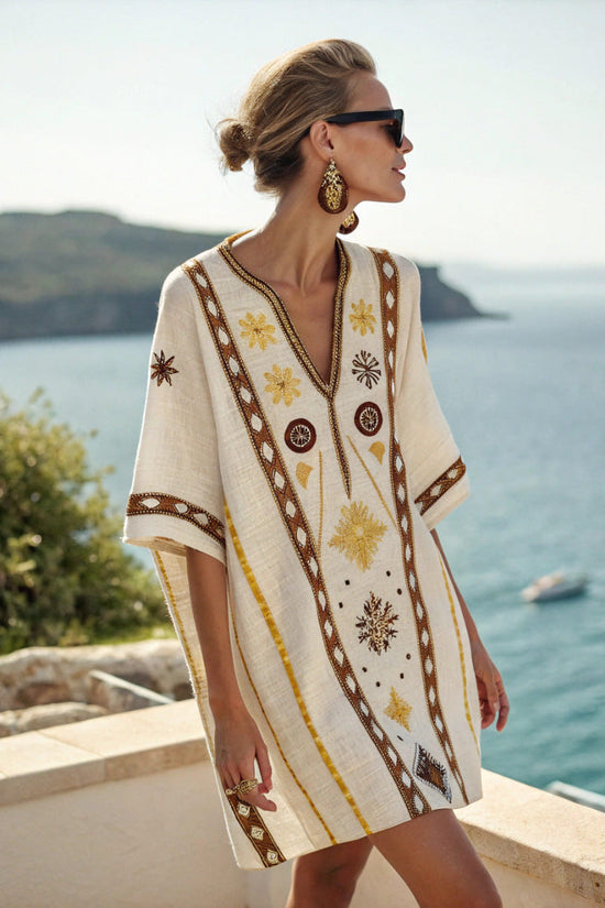Beach Vacation Beach Dress Printed Loose Midi Dress 