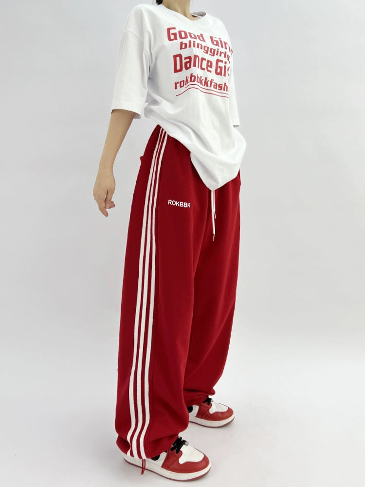 American-style Athletic Wide-leg Sweatpants For Women 