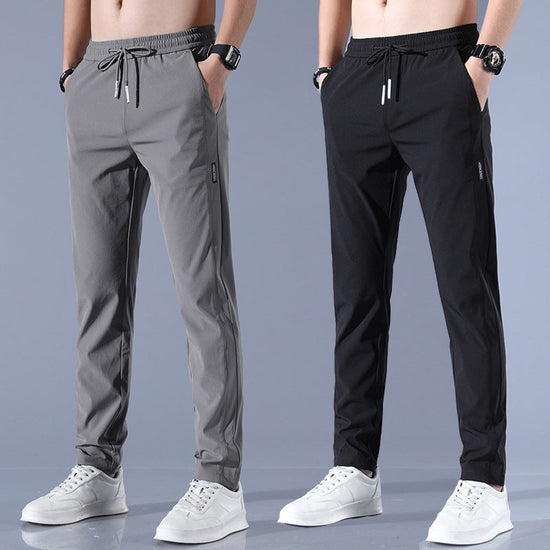 🧊 Men's Ice Silk Plus Size Straight-Leg Pants FitiqueFit