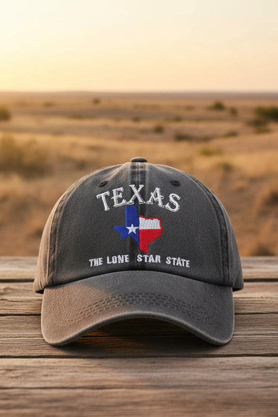Texas Lone Star Embroidered Vintage Washed Baseball Cap – Adjustable Unisex Hat 