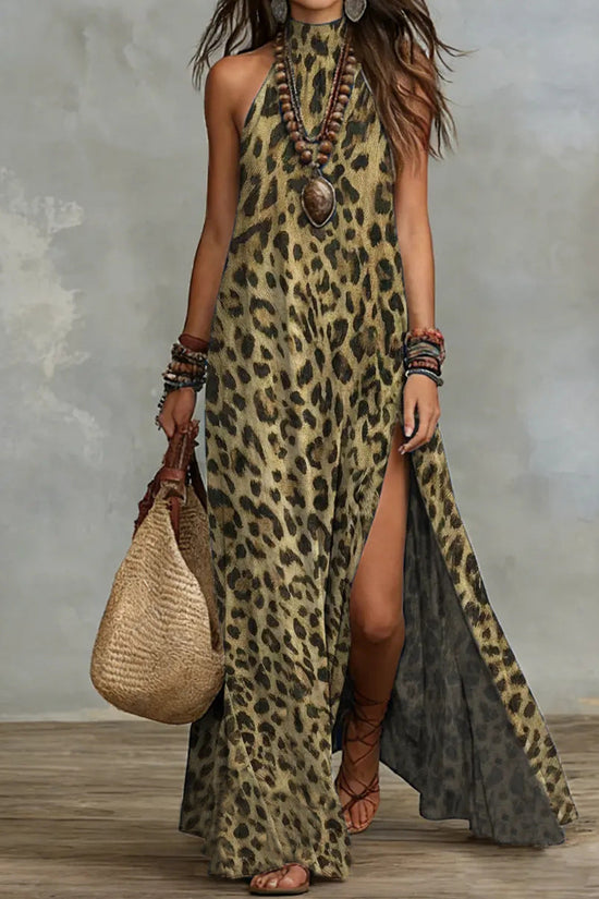 Printed Scarf-style Long Dress Fashionable And Casual 