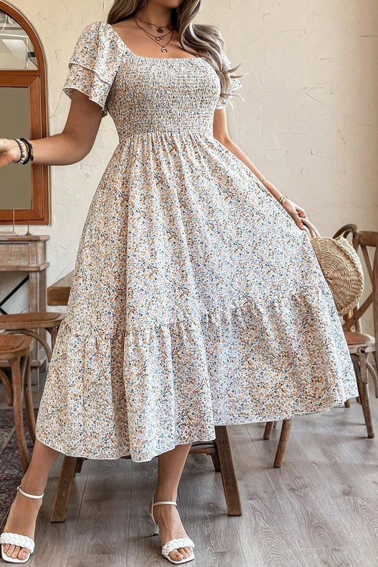 Plus Size Backless Midi Dress – Elegant Pleated Summer Party Dress CJ US