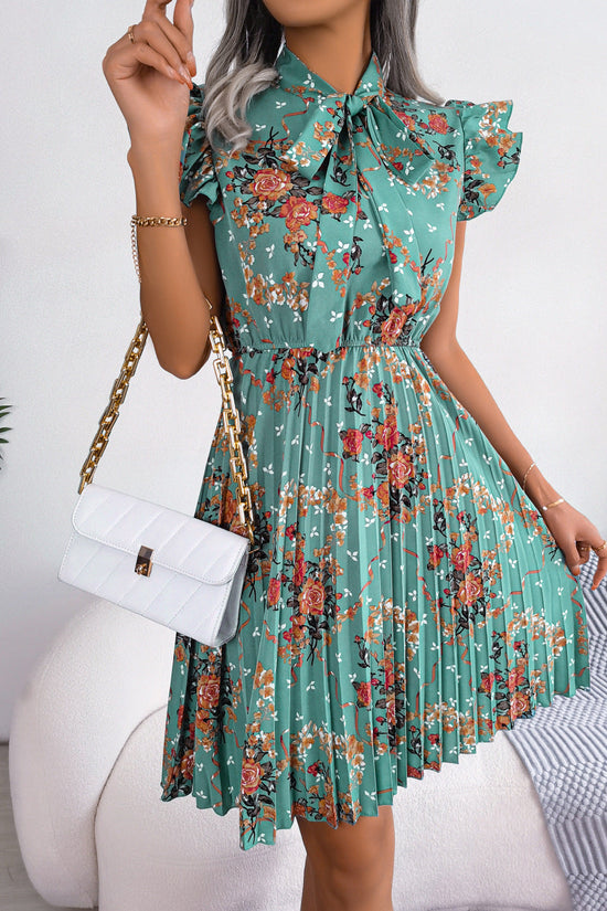 🌸 Dignified Flowers Lace-Up Waist Pleated Maxi Skirt FitiqueFit