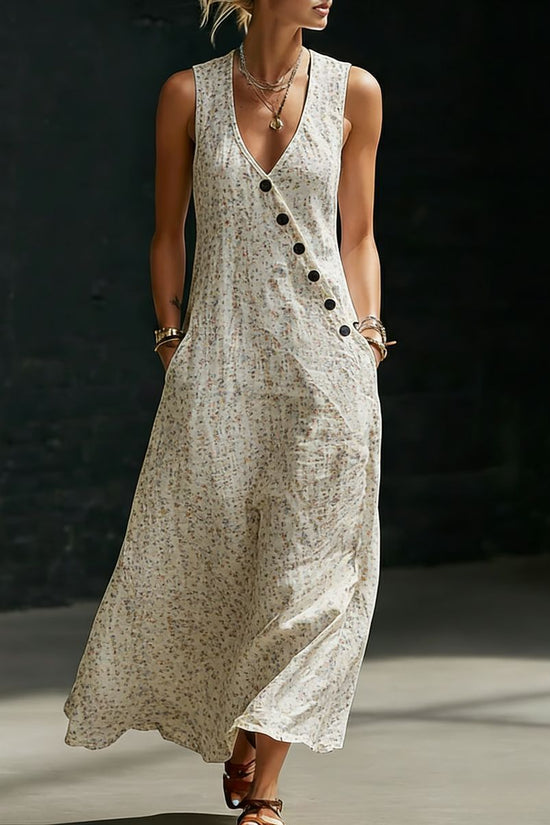 Loose-fitting V-neck Cross-over Shirt And Wide-leg Pants 