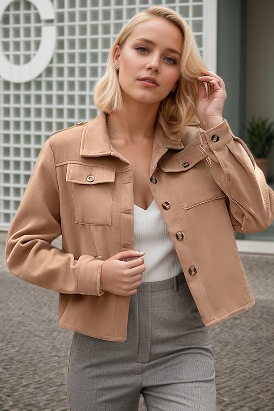 Women's Plus Size New Fashionable Flannel Short Jacket Fashion 2025 Autumn Top CJ US