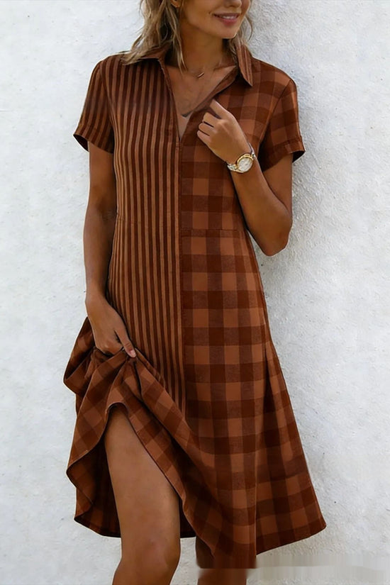 Bohemian 3D Printed V-Neck Short-Sleeve Maxi Dress 