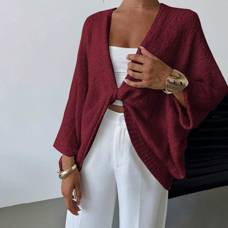 Women's Criss Cross Front Knit Sweater Long Sleeve Pullover, Loose Fit Twisted Design Fall Top CJ US