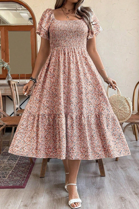 Plus Size Backless Midi Dress – Elegant Pleated Summer Party Dress CJ US