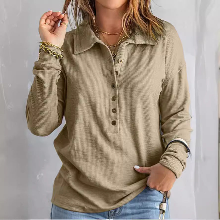 Women's Loose-Fitting Casual Long-Sleeve Top 