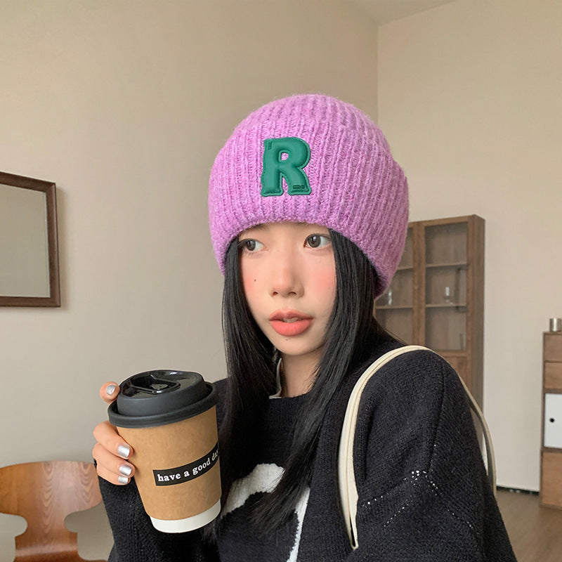 Loose Big Head Circumference Letters Woolen Cap Winter Diversi Fashion™