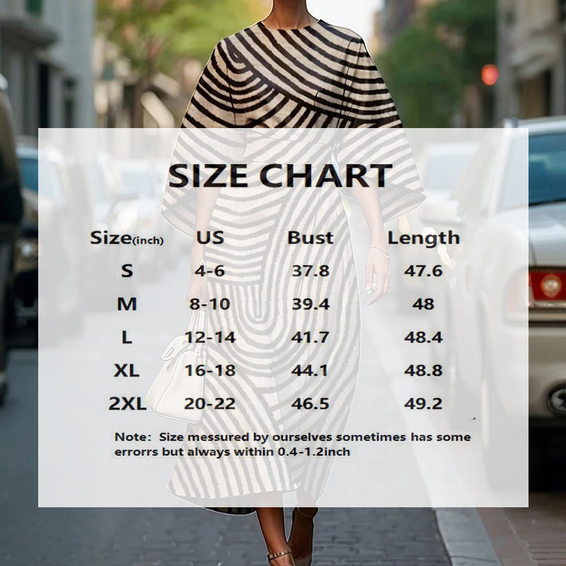 Women's Elegant Geometric Print Batwing Sleeve Round Neck Flowy Maxi Dress Spring Summer Casual Or Fashion Dress CJ US