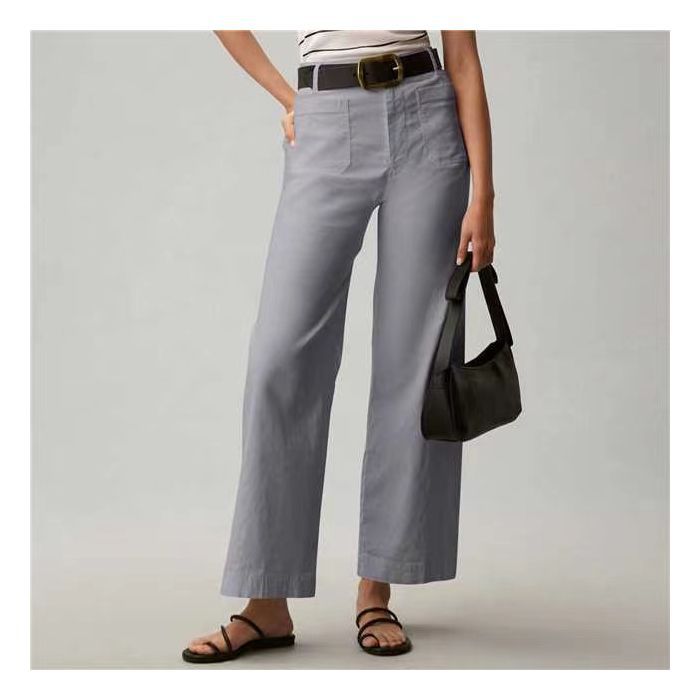 Plus-size High-waisted Slimming Solid-color Suit Pants 