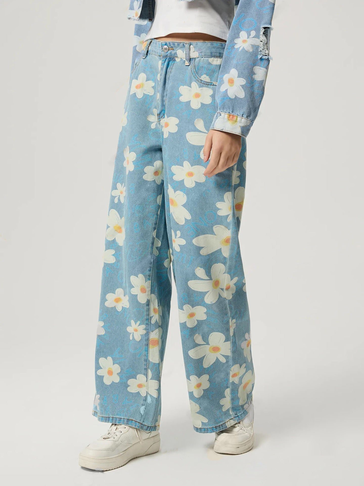 🌸 Women's Vintage Floral Print Straight-Leg Jeans FitiqueFit