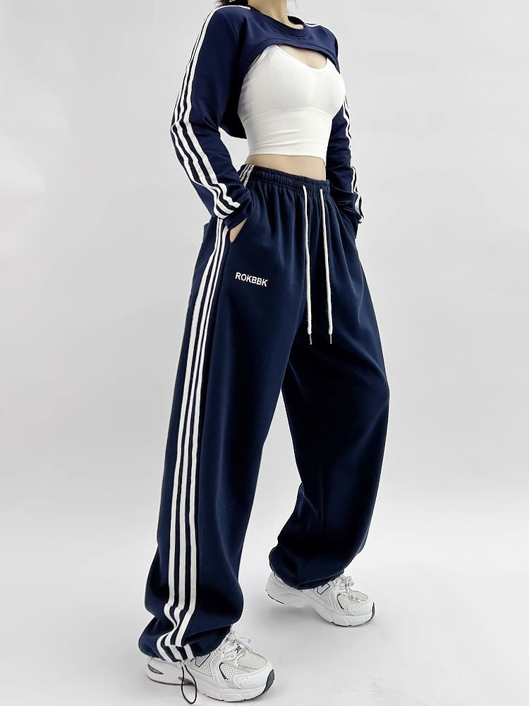 American-style Athletic Wide-leg Sweatpants For Women 