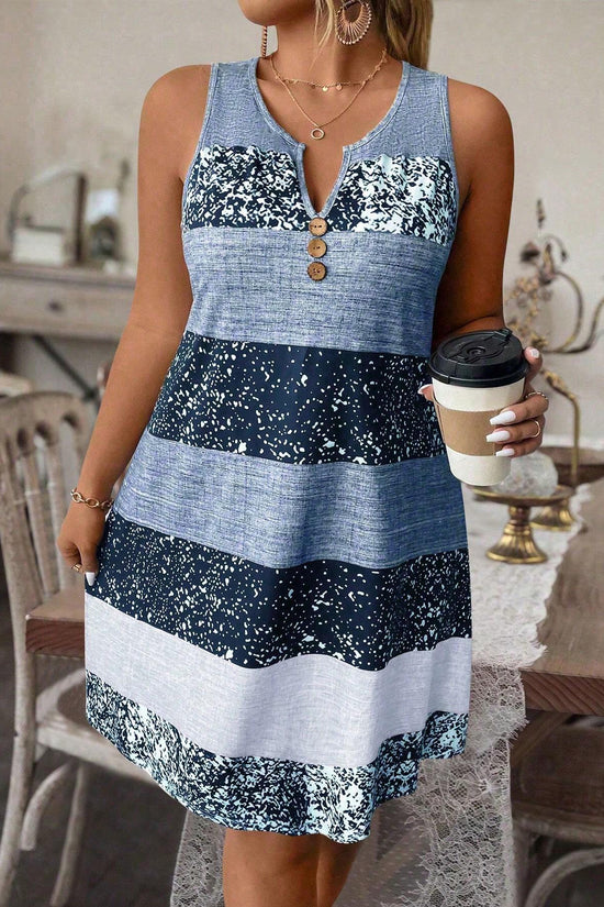 Plus Size Striped Tank Top & Skirt Set CJ US