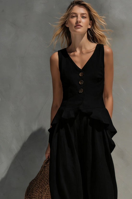 Sweatshirt-style Casual Sleeveless Top And Wide-leg Pants Two-piece Set 