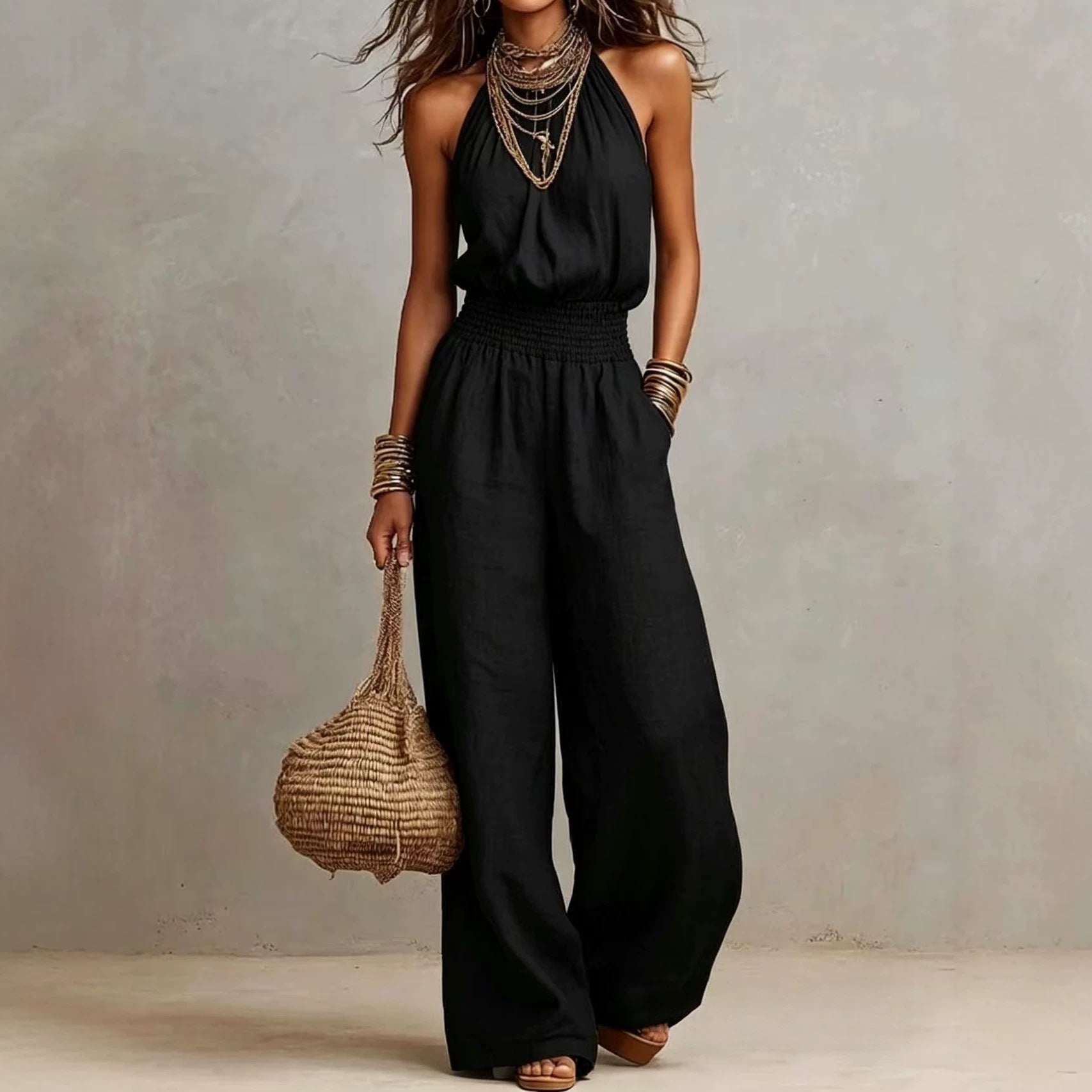 European And American Women's Backless Jumpsuit 